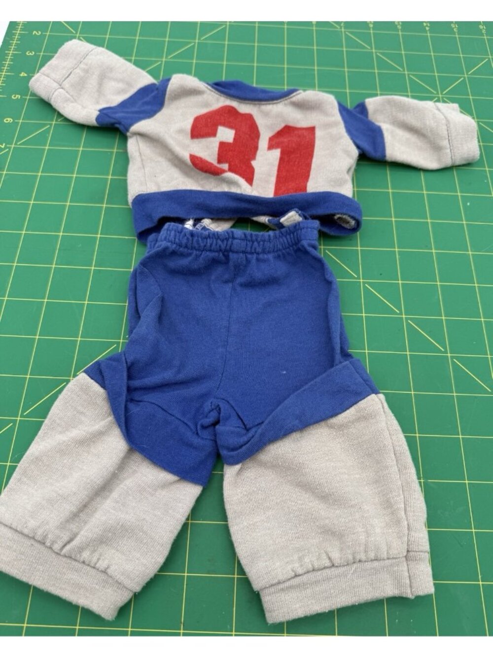 Vtg Cabbage Patch Kids Red Blue Gray Boy 31 Track Suit Outfit